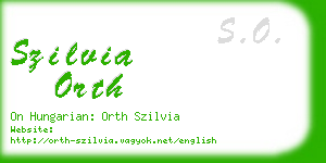 szilvia orth business card